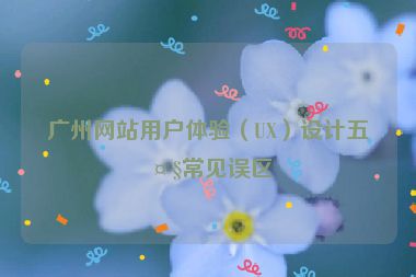 廣州網(wǎng)站用戶體驗(yàn)（UX）設(shè)計(jì)五大常見誤區(qū)