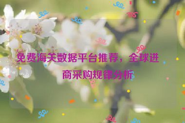 免費(fèi)海關(guān)數(shù)據(jù)平臺(tái)推薦，全球進(jìn)口商采購規(guī)律分析