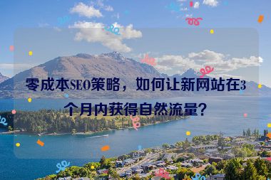 零成本SEO策略，如何讓新網(wǎng)站在3個(gè)月內(nèi)獲得自然流量？