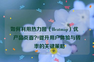 如何利用熱力圖（Heatmap）優(yōu)化產(chǎn)品頁面？提升用戶體驗與轉(zhuǎn)化率的關(guān)鍵策略