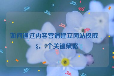 如何通過內(nèi)容營銷建立網(wǎng)站權(quán)威性，7個(gè)關(guān)鍵策略