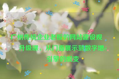廣州傳統(tǒng)企業(yè)老板的網(wǎng)站建設觀念升級課，從門面展示到數(shù)字增長引擎的蛻變