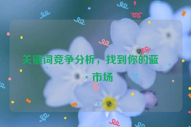 關(guān)鍵詞競(jìng)爭(zhēng)分析，找到你的藍(lán)海市場(chǎng)
