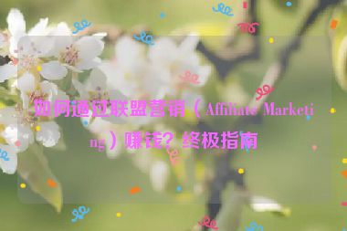 如何通過聯(lián)盟營銷（Affiliate Marketing）賺錢？終極指南