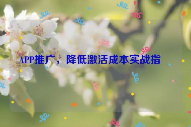 APP推廣，降低激活成本實戰(zhàn)指南