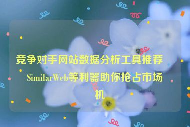 競爭對手網(wǎng)站數(shù)據(jù)分析工具推薦，SimilarWeb等利器助你搶占市場先機(jī)