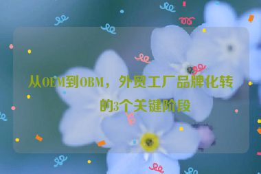 從OEM到OBM，外貿(mào)工廠品牌化轉(zhuǎn)型的3個關(guān)鍵階段