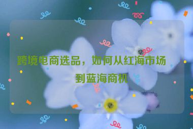 跨境電商選品，如何從紅海市場(chǎng)找到藍(lán)海商機(jī)