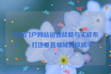 行業(yè)門(mén)戶網(wǎng)站運(yùn)營(yíng)戰(zhàn)略與實(shí)戰(zhàn)布局，打造垂直領(lǐng)域的權(quán)威平臺(tái)