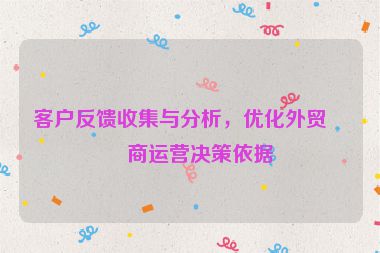 客戶反饋收集與分析，優(yōu)化外貿(mào)電商運營決策依據(jù)