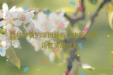 網(wǎng)站改版的原因分析與決策依據(jù)，運(yùn)營(yíng)實(shí)戰(zhàn)視角