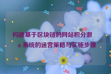 構(gòu)建基于區(qū)塊鏈的網(wǎng)站積分激勵(lì)系統(tǒng)的運(yùn)營(yíng)策略與實(shí)施步驟