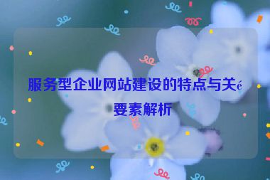 服務(wù)型企業(yè)網(wǎng)站建設(shè)的特點(diǎn)與關(guān)鍵要素解析