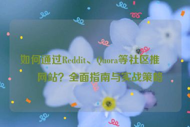 如何通過Reddit、Quora等社區(qū)推廣網(wǎng)站？全面指南與實戰(zhàn)策略