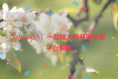 63.OpenCart，一款強(qiáng)大的開源電商平臺解析