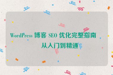 WordPress 博客 SEO 優(yōu)化完整指南，從入門到精通