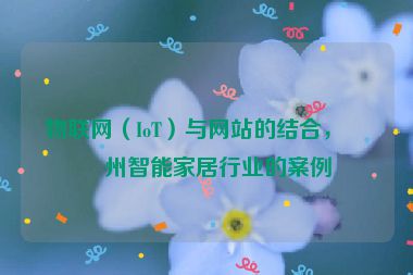 物聯(lián)網(wǎng)（IoT）與網(wǎng)站的結(jié)合，廣州智能家居行業(yè)的案例