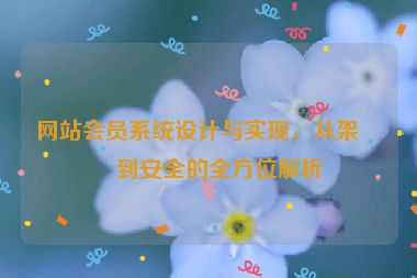 網(wǎng)站會員系統(tǒng)設(shè)計與實現(xiàn)，從架構(gòu)到安全的全方位解析