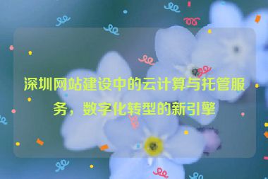 深圳網(wǎng)站建設中的云計算與托管服務，數(shù)字化轉型的新引擎