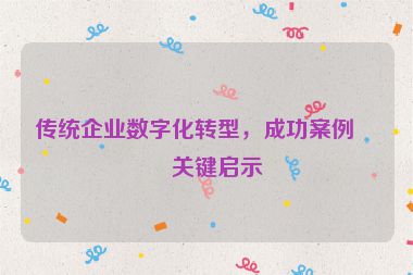 傳統(tǒng)企業(yè)數(shù)字化轉(zhuǎn)型，成功案例與關(guān)鍵啟示