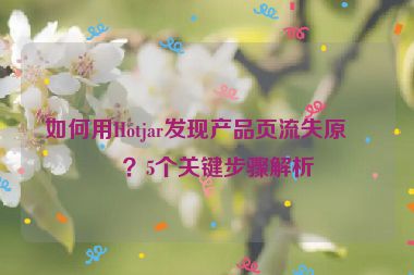 如何用Hotjar發(fā)現(xiàn)產(chǎn)品頁(yè)流失原因？5個(gè)關(guān)鍵步驟解析