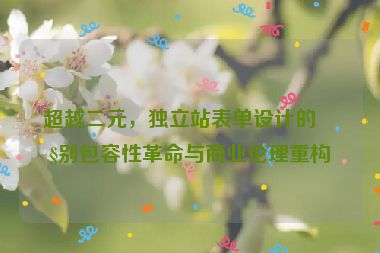 超越二元，獨(dú)立站表單設(shè)計(jì)的性別包容性革命與商業(yè)倫理重構(gòu)