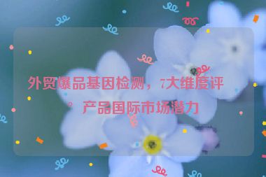 外貿(mào)爆品基因檢測，7大維度評估產(chǎn)品國際市場潛力
