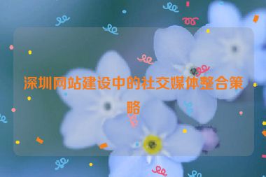 深圳網站建設中的社交媒體整合策略