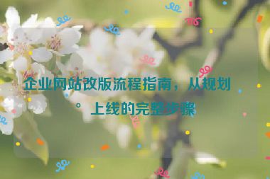 企業(yè)網(wǎng)站改版流程指南，從規(guī)劃到上線的完整步驟