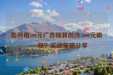如何用500元廣告預(yù)算創(chuàng)造5000元銷售額？實(shí)戰(zhàn)策略分享