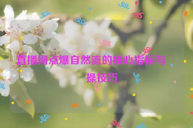 直播間點(diǎn)爆自然流的核心指標(biāo)與實(shí)操技巧