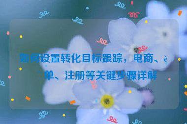 如何設(shè)置轉(zhuǎn)化目標(biāo)跟蹤，電商、表單、注冊(cè)等關(guān)鍵步驟詳解
