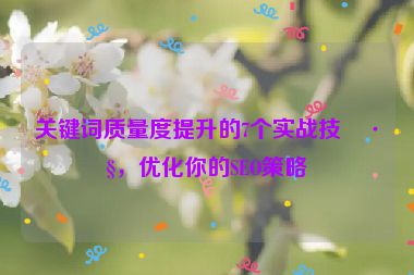 關(guān)鍵詞質(zhì)量度提升的7個實戰(zhàn)技巧，優(yōu)化你的SEO策略