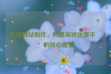 電商網(wǎng)站制作，構(gòu)建高轉(zhuǎn)化率平臺的核心要素