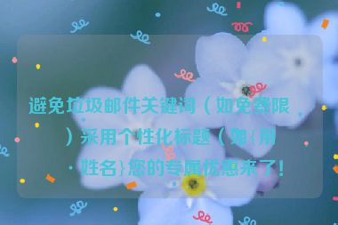 避免垃圾郵件關(guān)鍵詞（如免費(fèi)限時(shí)）采用個(gè)性化標(biāo)題（如{用戶姓名}您的專屬優(yōu)惠來(lái)了！