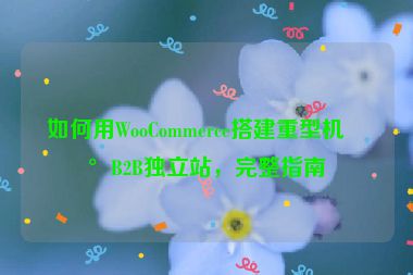 如何用WooCommerce搭建重型機(jī)械B2B獨(dú)立站，完整指南