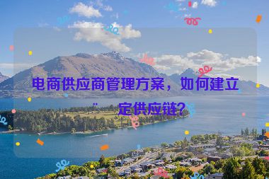 電商供應商管理方案，如何建立穩(wěn)定供應鏈？