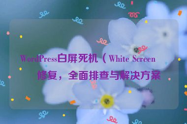 WordPress白屏死機(jī)（White Screen）修復(fù)，全面排查與解決方案