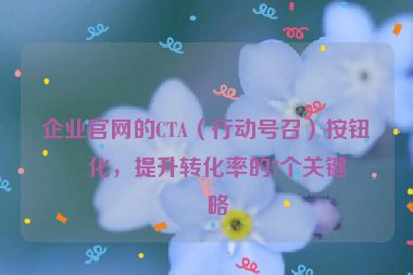 企業(yè)官網(wǎng)的CTA（行動(dòng)號(hào)召）按鈕優(yōu)化，提升轉(zhuǎn)化率的7個(gè)關(guān)鍵策略
