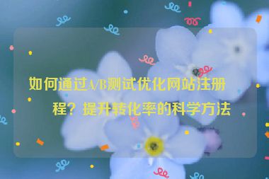 如何通過A/B測(cè)試優(yōu)化網(wǎng)站注冊(cè)流程？提升轉(zhuǎn)化率的科學(xué)方法