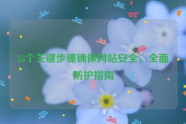 35個關鍵步驟確保網(wǎng)站安全，全面防護指南