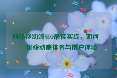 網(wǎng)站移動端SEO最佳實踐，如何優(yōu)化移動端排名與用戶體驗