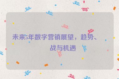 未來(lái)5年數(shù)字營(yíng)銷展望，趨勢(shì)、挑戰(zhàn)與機(jī)遇