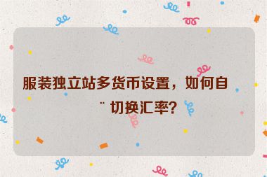 服裝獨(dú)立站多貨幣設(shè)置，如何自動(dòng)切換匯率？