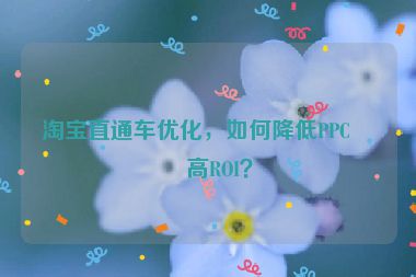 淘寶直通車優(yōu)化，如何降低PPC提高ROI？