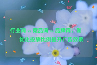 行業(yè)詞 vs 競品詞 vs 品牌詞，如何優(yōu)化投放比例提升廣告效果