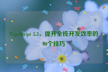 TypeScript 5.3，提升全棧開發(fā)效率的10個技巧