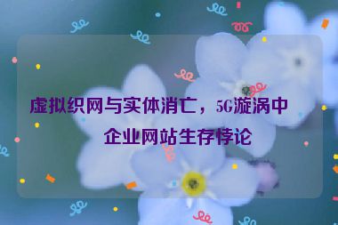 虛擬織網(wǎng)與實(shí)體消亡，5G漩渦中的企業(yè)網(wǎng)站生存悖論