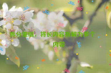 拆分重組，將長內(nèi)容拆解為多個短內(nèi)容