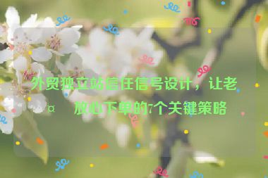 外貿(mào)獨立站信任信號設(shè)計，讓老外放心下單的7個關(guān)鍵策略